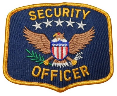 Pack of 12 Security Officer USA Eagle Blue & Yellow Iron On Patch PLX-317