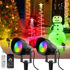 Spot Lights Outdoor, Smart RGBW LED Color 2 Pack, Spotlights 
