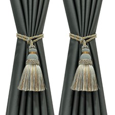 2 Pack Curtain Tie Backs Rope Tassels for Curtains Drape tiebacks Handmade Ou...