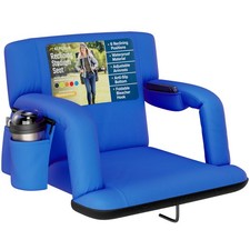 Reclining Stadium Seat   Wide Bleacher Chair with Back Support and Cushion, A...