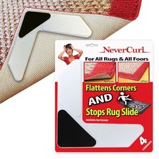 StepNGrip Rug Corner Grippers 4-Pack - Flattens Edges to Hold 4-Pack, White