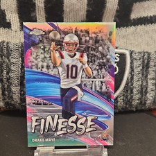 2024 Topps Chrome Football Drake Maye RC Finesse Refractor 🔥 NEW ENGLAND 🔥