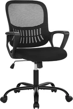 Home Office Computer Desk Chair - Ergonomic Mid-Back Mesh Swivel Rolling Work...