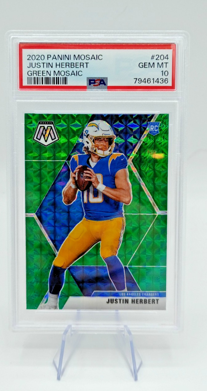 Justin Herbert Panini Mosaic #204 Green Mosaic