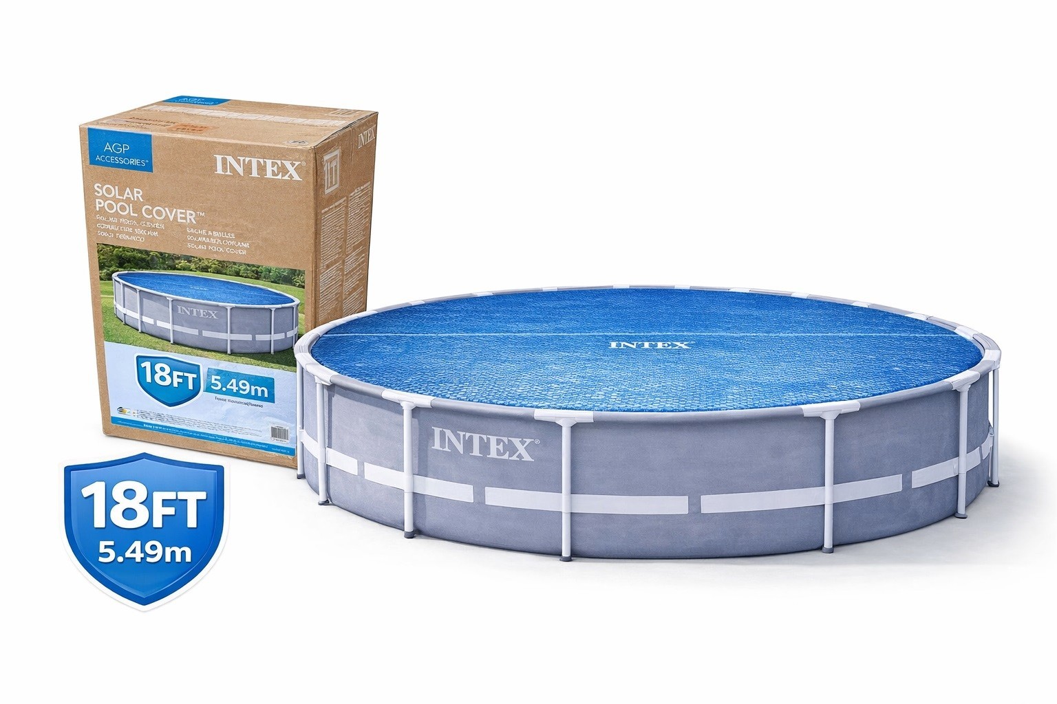 Intex 18ft Solar Pool Cover Round 5.49m Heat Retain Debris Protection Cover Only