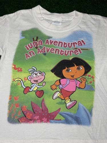 Vintage Y2K Dora The Explorer Boots Cartoon Character Kids Small 5-6 T Shirt - Picture 2 of 6