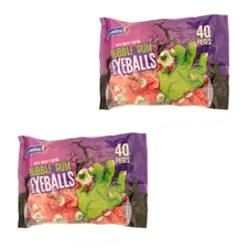 Columbina Scary Eyeballs Bubble Gum, 40-ct. Bags ( 2 pack ) Purple 
