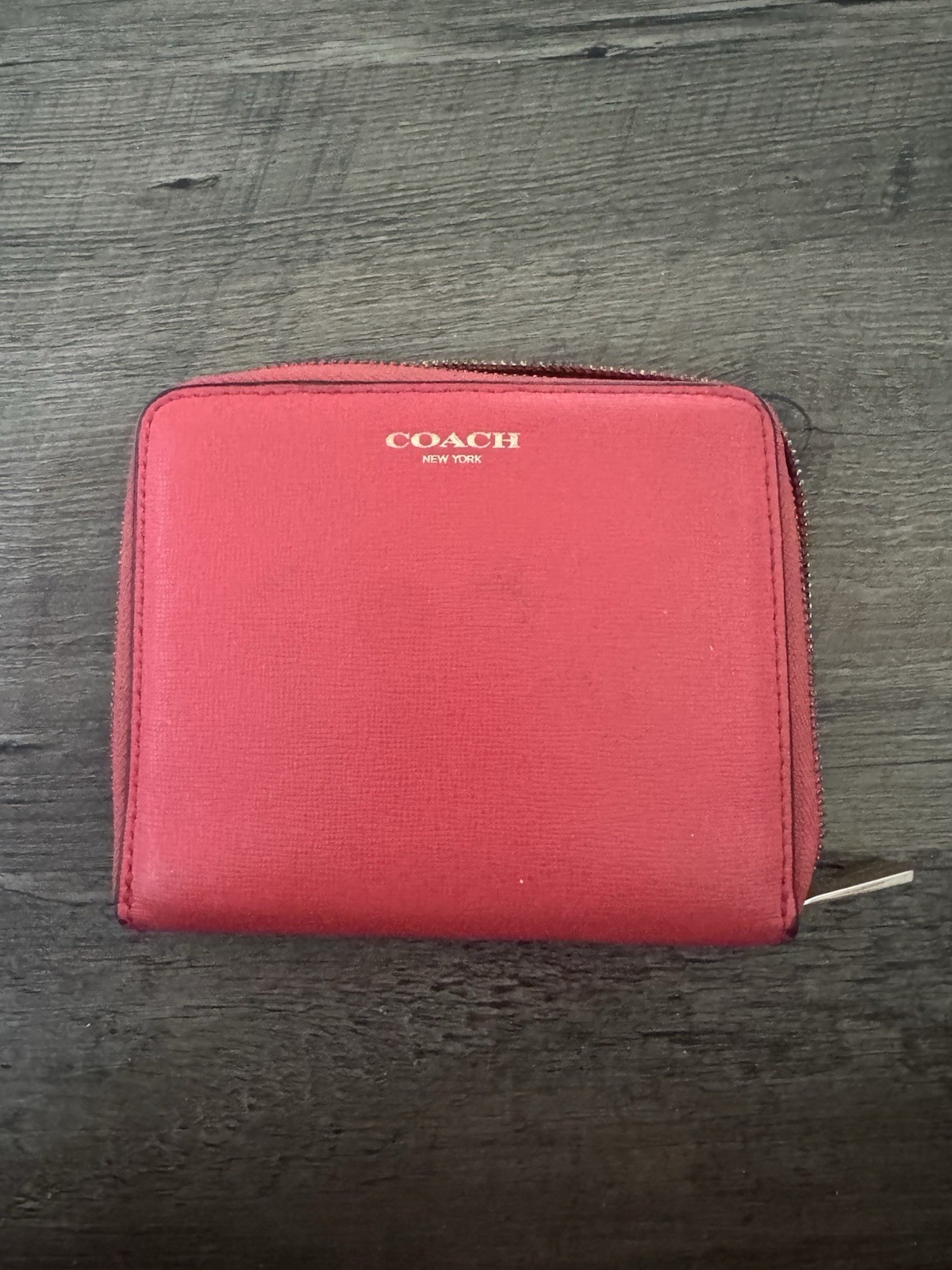 Coach Red Zip-Around Women’s Wallet with Zipper Logo, Credit Card Slots