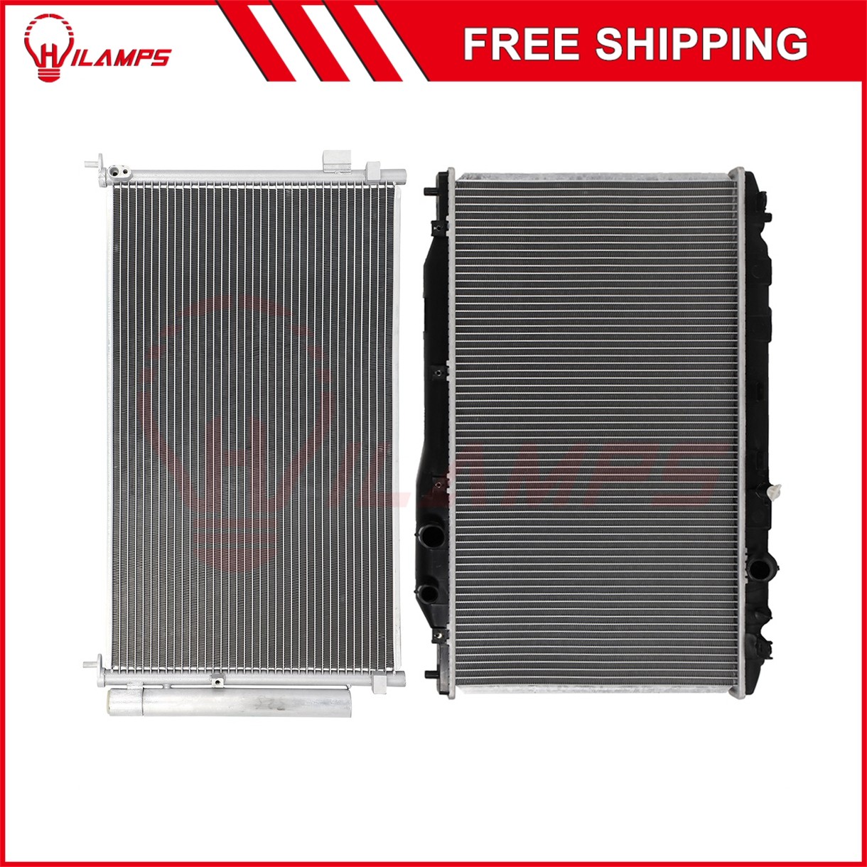 Aluminum Radiator & AC Condenser Cooling Kit For 2006-2011 Honda Civic 1.8L l4