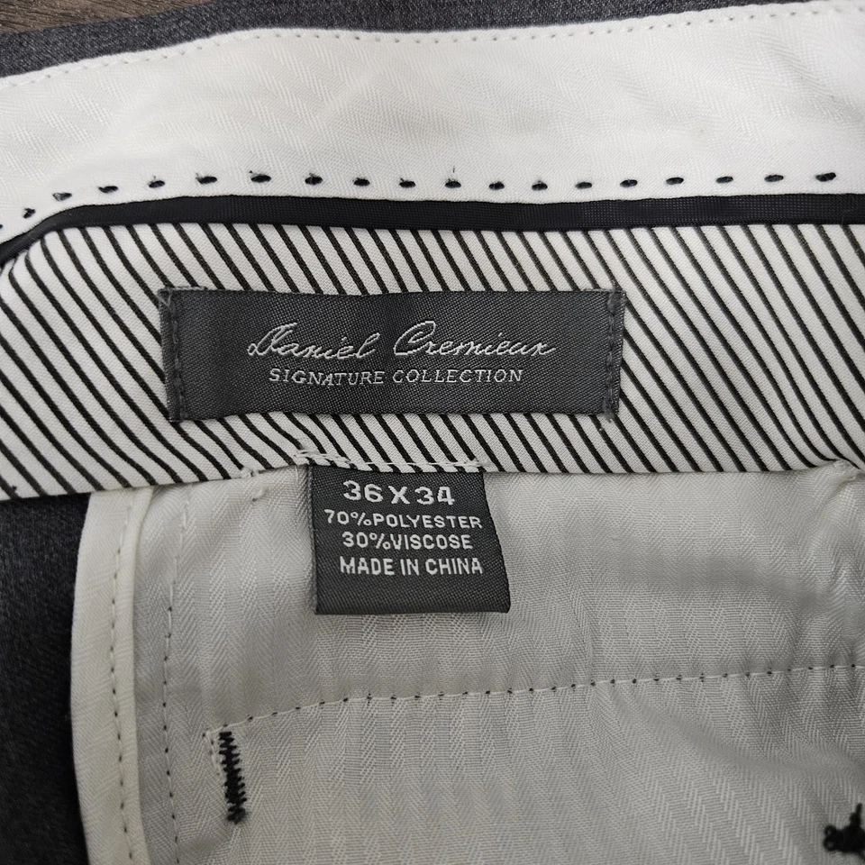 Брюки Cremieux Signature Collection 36 x 34 серые плоские спереди деловые повседневные - Изображение 2 из 4