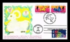 US COVER LUNAR NEW YEAR OF RAM/GOAT FDC AUSTRALIA COMBO DUAL CANCEL