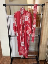 NATORI Womens Medium Magnolia Floral Charmeuse Robe Kimono Satin Lounge Pockets