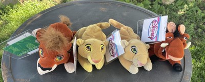 Vintage Disney Store Lion King Simba Nala Kovu Pumba Mini Bean Bag Lot 4 NOS