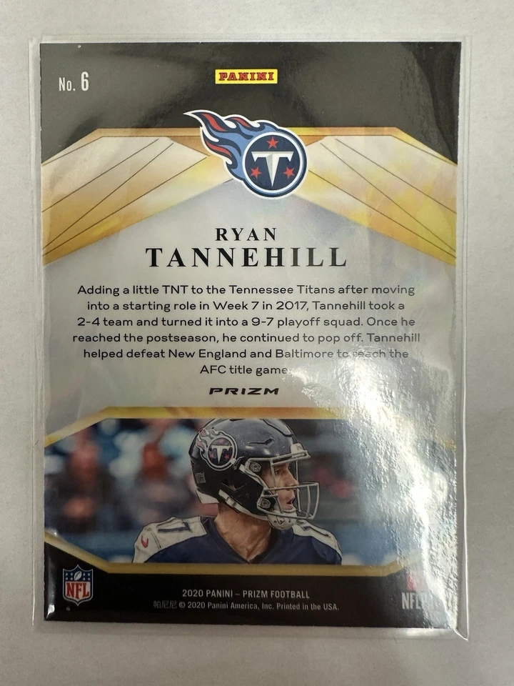 2020 Panini Prizm - Brilliance Ryan Tannehill #6 No Huddle Prizm - Image 2 of 4