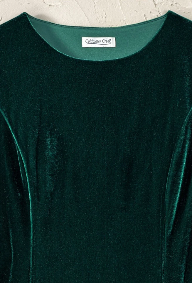 Vestido Coldwater Creek Terciopelo Elástico Color (Secuoya o Vino) Foto 2 de 4