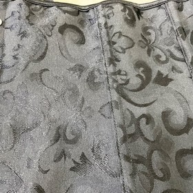 Womens Black Floral textured Corset with Hooks  and Lace Up Size 7XL Cincher