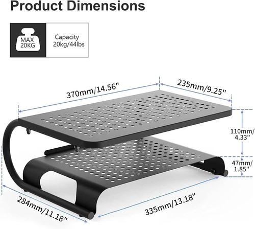 suptek Double-Deck Desk Monitor Stand Riser for Computer,Laptop,Printer,... - 第 5/6 張圖片
