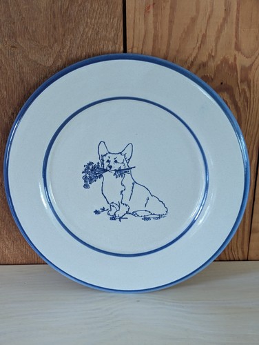 Vintage Pembroke Welsh Corgi Louisville Stoneware Corgi 9 In Pottery Plate Rare - Picture 3 of 8