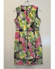 Calvin Klein Womens Floral Print Sleeveless Sheath Dress Size 8