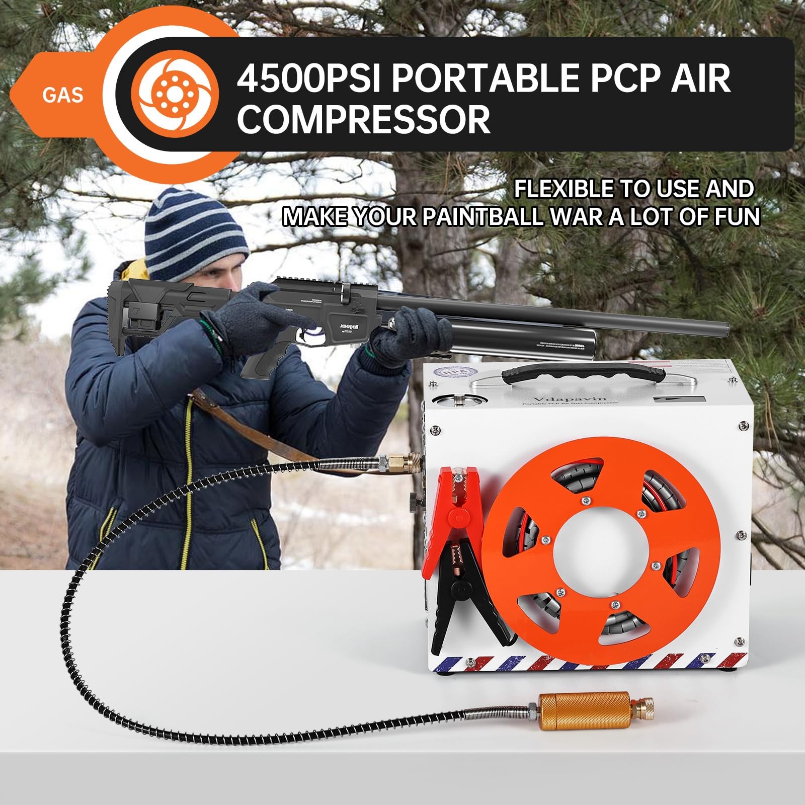 PCP Air Compressor，4500 psi / 300 bar - Auto-Shutdown Compressor, Dual Power ...