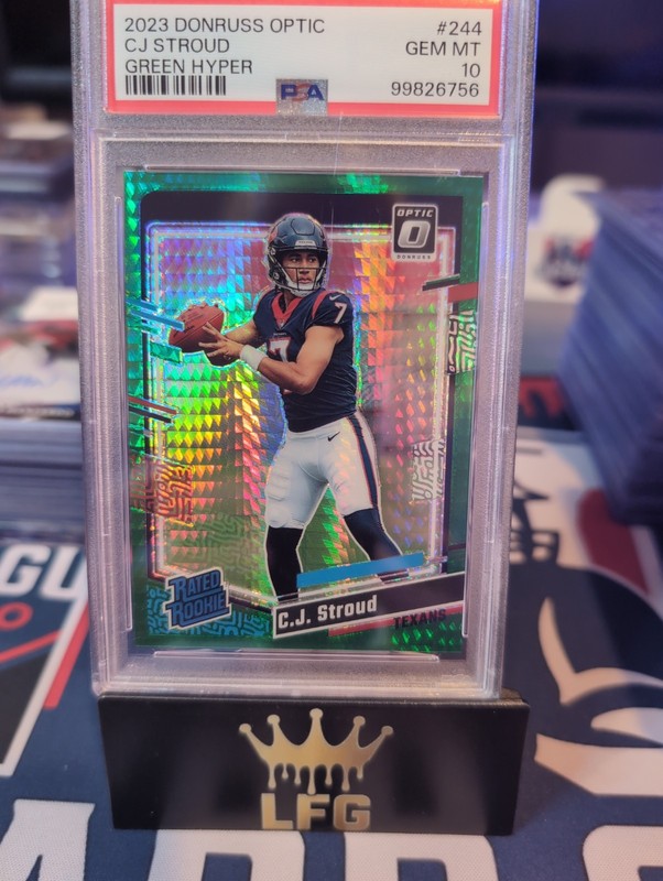 2023 Panini Donruss Optic - Rated Rookie C.J. Stroud #244 Green Hyper PSA 10