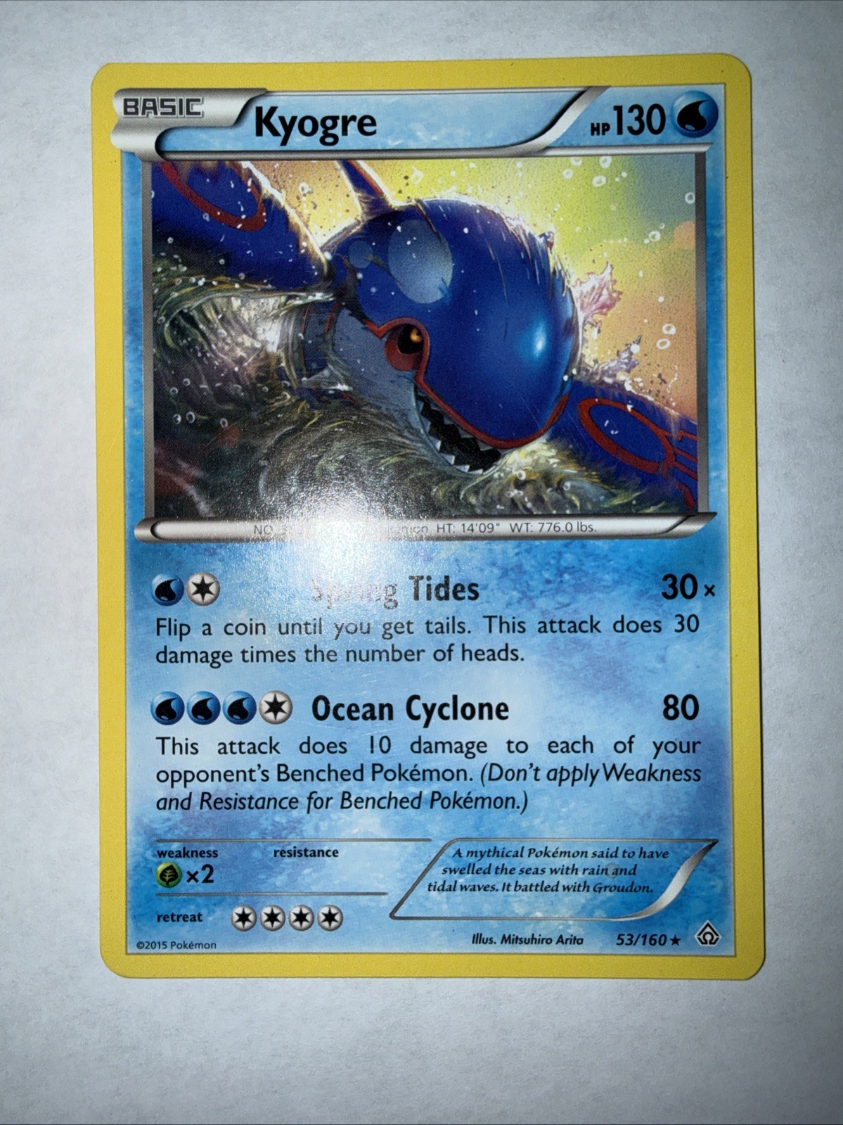 Pokémon TCG Kyogre 53/160 Primal Clash Regular Card Lightly Played