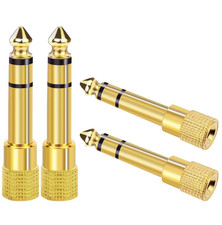 4x TRS 6.35mm 1/4" Male to 3.5mm 1/8" Stereo Audio Jack Plug Headphone Adapter