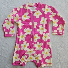 NWT HANNA ANDERSSON PINK FLORAL L/S RASH GUARD SWIMSUIT 80 18-24 MONTHS 50