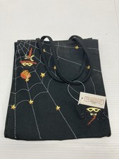 NEW Longaberger Homestead Halloween Characters Black/Orange Spider Web Tote
