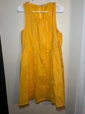 J. Crew Size 12 Fit & Flare Sundress Yellow Pineapple Cotton Lightweight Womens