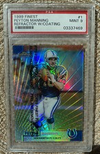 PEYTON MANNING PSA 9 COLTS HOF QB REFRACTOR #1 2ND YEAR SP 1999 FINEST W/COATING
