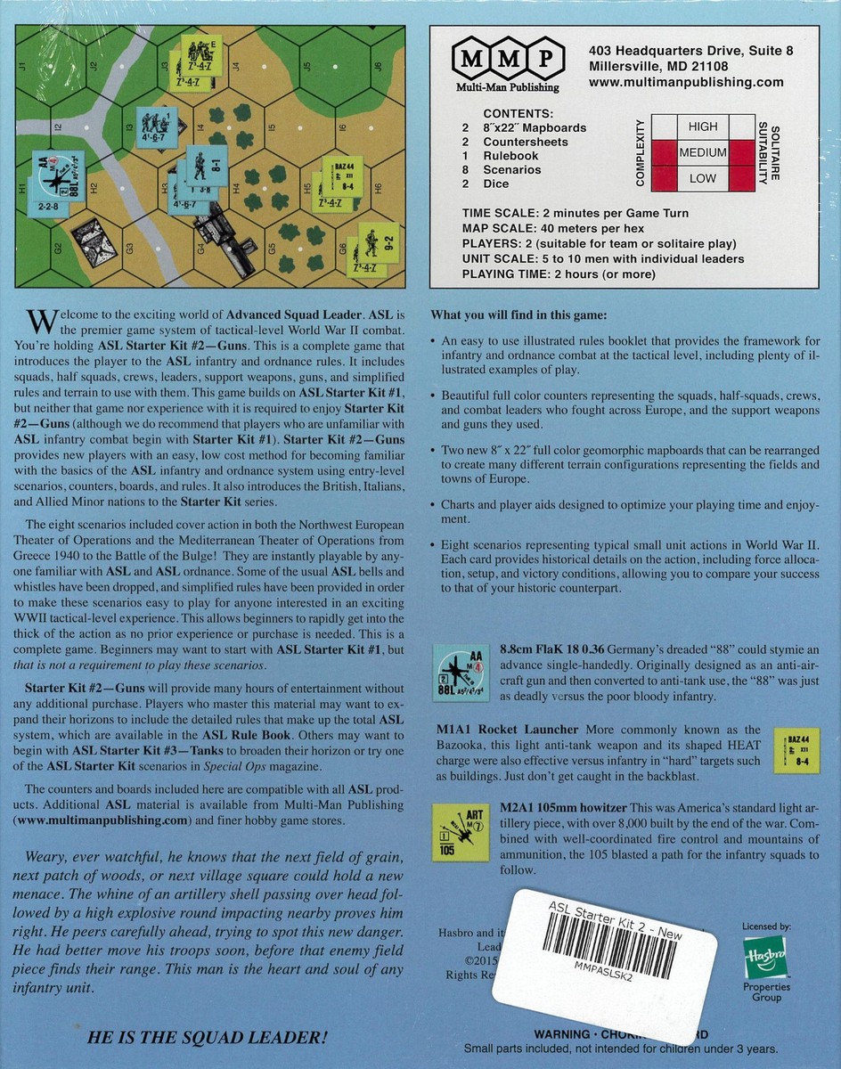 ASL Starter Kit #2 Advanced Squad Leader MMP 2022 Reprint ASL Starter Kit #2 Advanced Squad Leader MMP 2022 Reprint