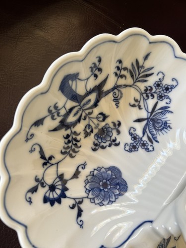 Blue Danube Handled Divided Candy Condiment Dish Made in Japan Ribbon Mark - Picture 2 of 8