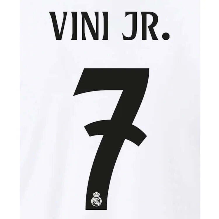 Real Madrid 2024/25 Home Vini JR #7 Jersey Name Set