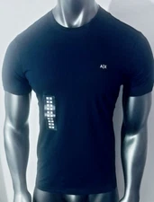 New Armani Exchange Men's Slim Fit Plain Crew Neck Short Sleeve Shirt