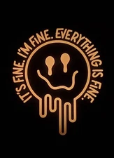 Glow In The Dark Vinyl Decals Medium Drippy Smiley Face Quotes Lit Studios New