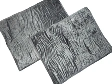 WALMART MAINSTAYS SMOKE BLUE FAUX VELVET (2) STANDARD PILLOW SHAMS 20 X 26