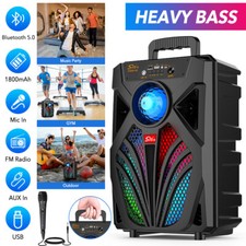 2000W Bluetooth5.0 Speaker Wireless TWS Portable Speaker 8" Heavy Bass Subwoofer