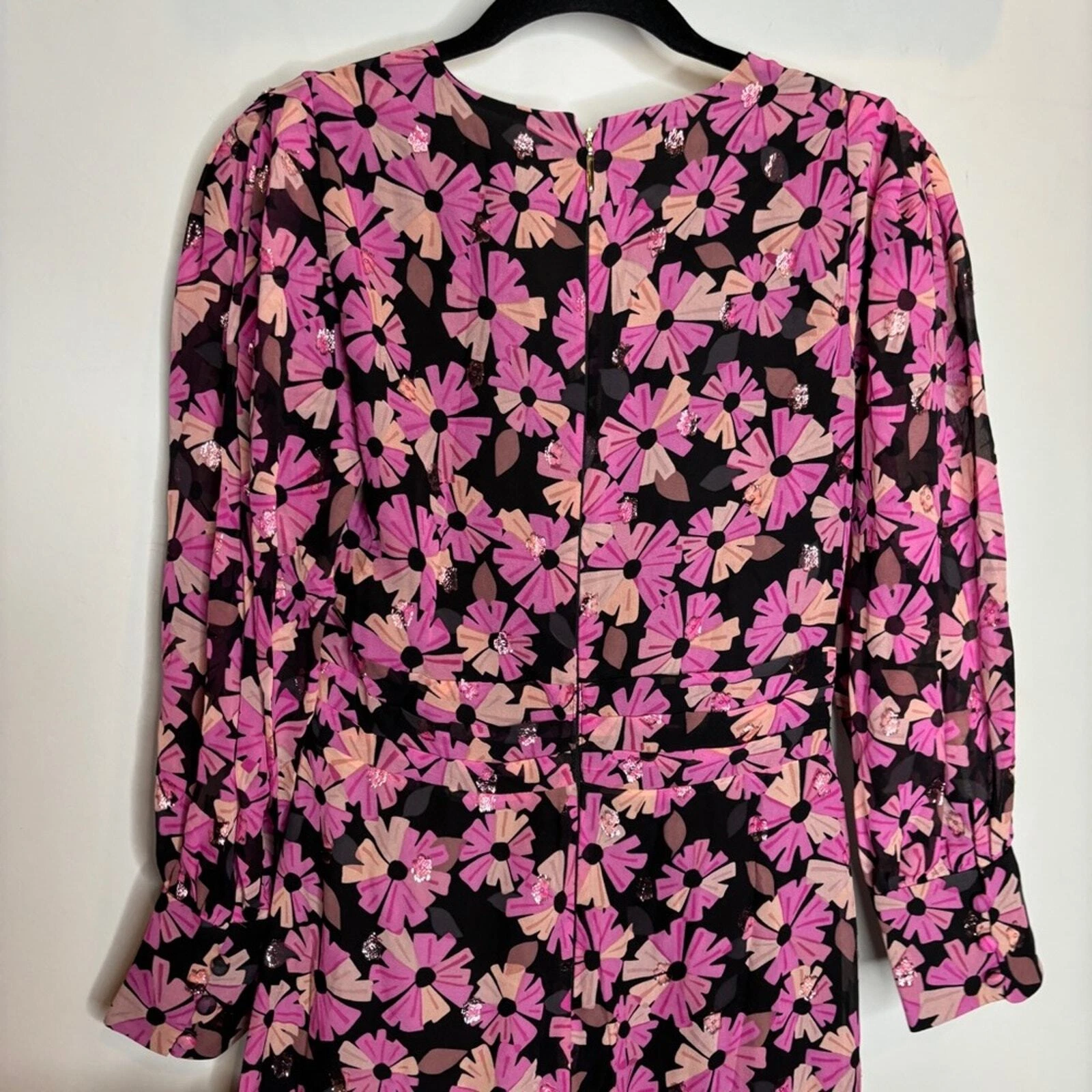 Abito Kate Spade Wallflower seta midi nuovo con etichette