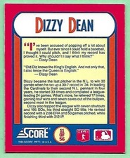1990 Score Magic Motion Trivia Dizzy Dean #11 The MVP's 1934👍