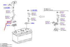 TOYOTA HIGHLANDER MK4 Borne positive de batterie 9098205072 NEUF ORIGINAL