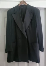 Rare 90's Giorgio Armani Milano Borgonuovo Double-Breasted Tuxedo Jacket 42L
