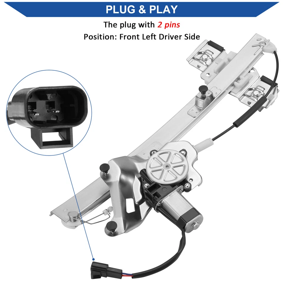 Front Driver For 2000-2005 Buick LeSabre Power Window Regulator w/ Motor 741-762 Foto 3 de 4