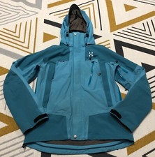 Women's Haglofs Goretex Perform Shell Mountain Waterproof Blue Jacket Size M