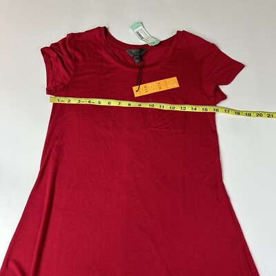 NEW Mix By 41 Hawthorn Stitch Fix Alison Knit Tshirt Dress Small Solid Red  #0431 | eBay