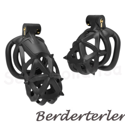 Cobra Male Chastity Device Mamba Cage for Men Nails Lock Belt with 4 Rings CC539