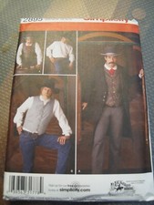 Simplicity Pattern 2895 Men Sizes: 38 or 44 Men Frock Coat, Vest Shirt Costume