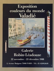 Jean-Baptiste VALADIE — Affiche originale d'exposition, Galerie Robin-Léadouze, Paris — vue 2 sur 5