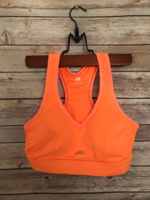 bright orange sports bra