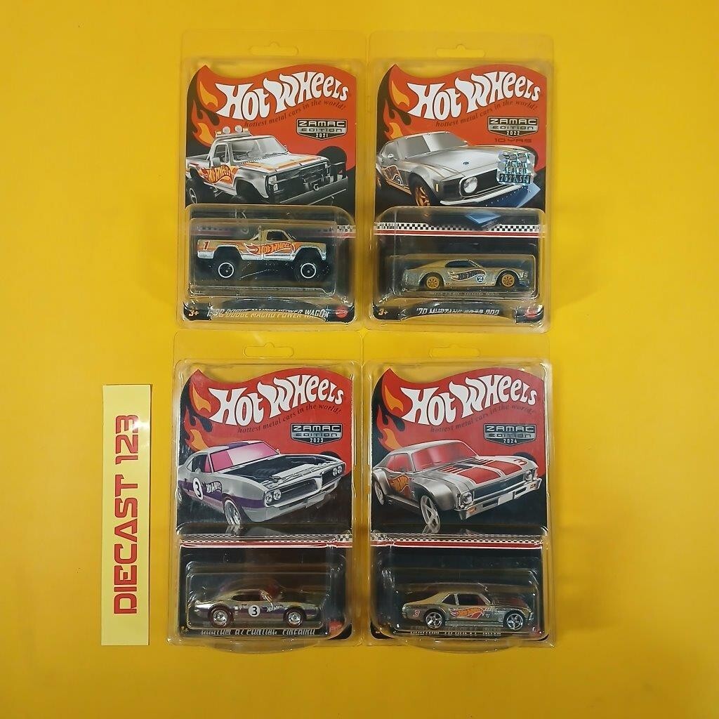 LOT 4 PCS Hot Wheels ZAMAC 2021-2024 Collector Edition WALMART